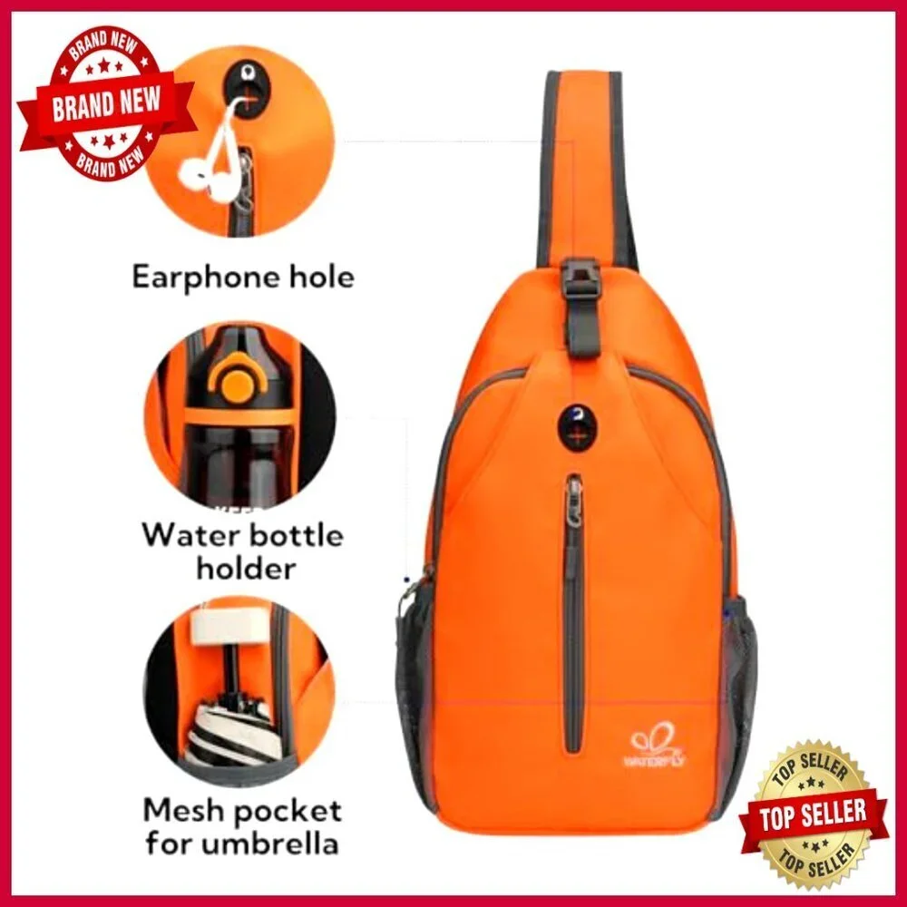 Crossbody Sling Backpack Travel Hiking Daypack Nylon Water Resistant